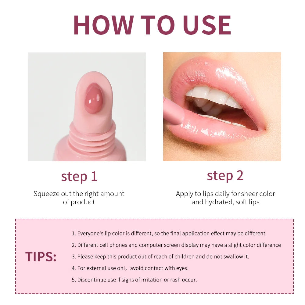 10Ml Peptide Lip Treatment Moisturizing Lip Mask Gel to Remove Dead Skin Lipstick Base Lip Cream Women Lip Care Mask