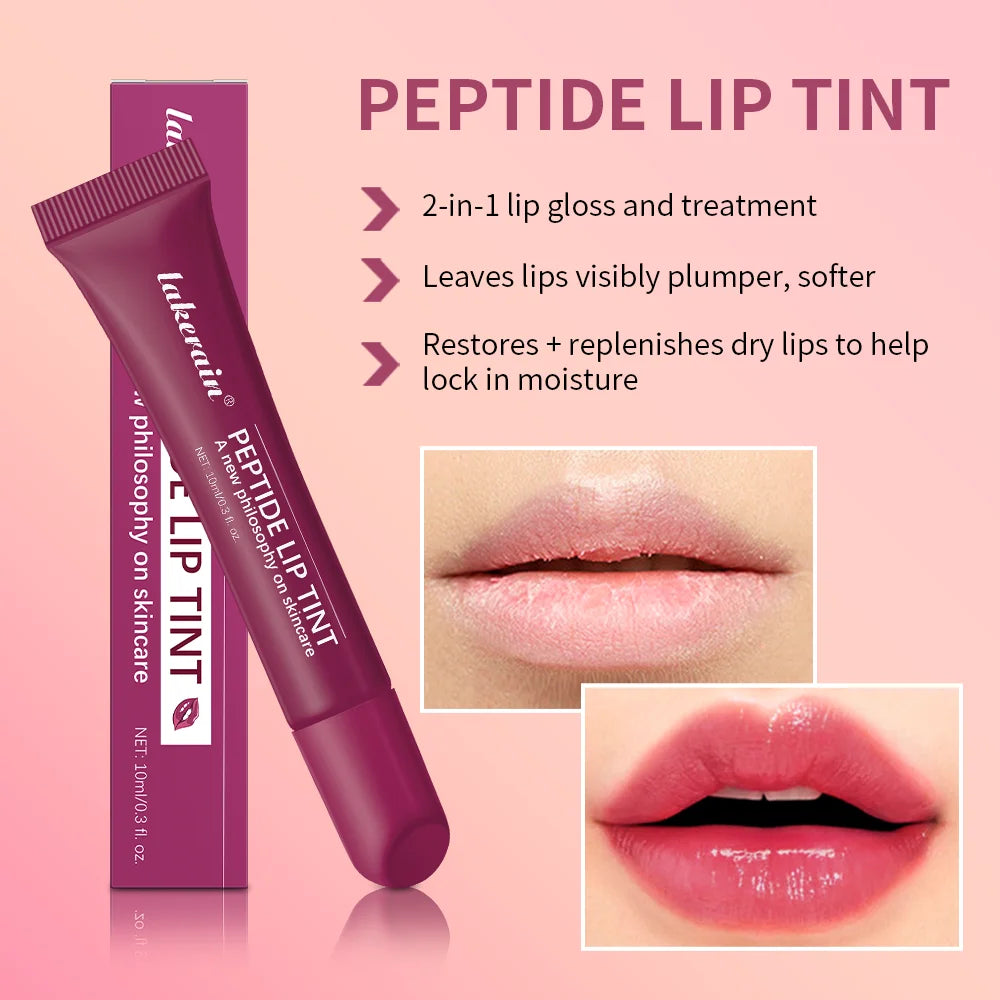 10Ml Peptide Lip Treatment Moisturizing Lip Mask Gel to Remove Dead Skin Lipstick Base Lip Cream Women Lip Care Mask